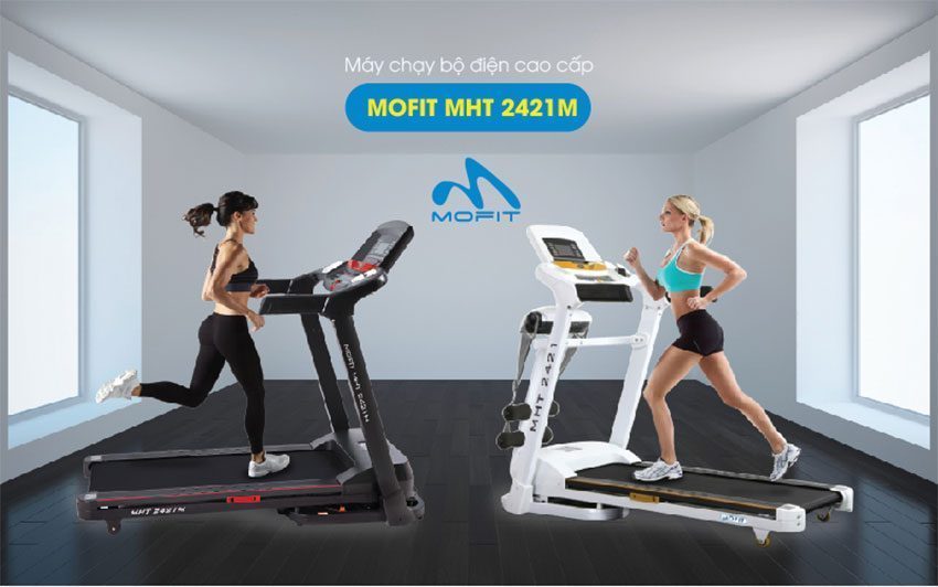 Máy chạy bộ điện Mofit MHT-2421M với thiết kế 2 màu cho bạn lựa chọn