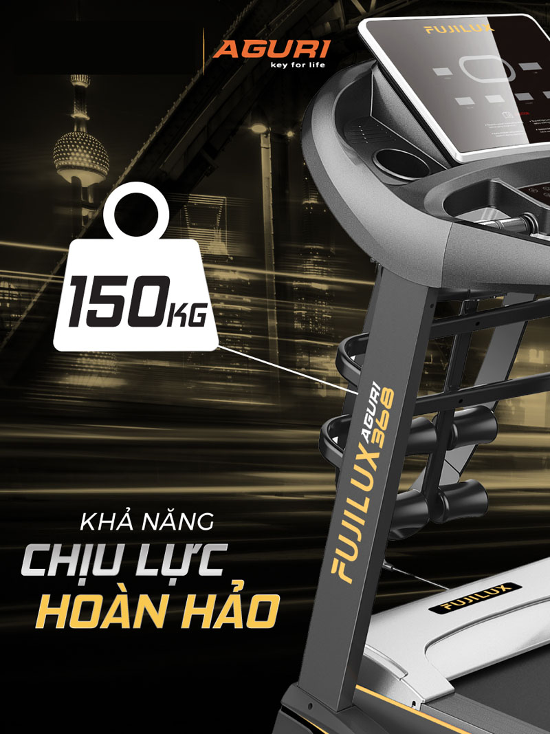 Máy có tải trọng tối đa 150kg phù hợp với mọi thể trạng người Việt