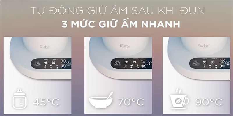 3 mức nhiệt của Máy đa năng điện tử Multimax 13 Fatzbaby FB9202KB