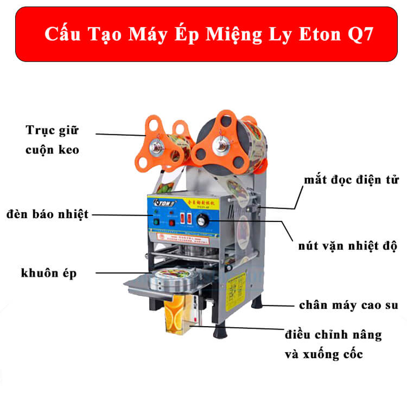 Cấu tạo của máy ép miệng ly Eton ET-Q7