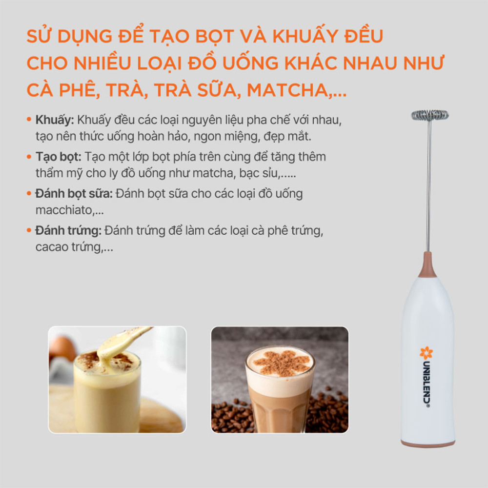 Máy đánh bọt cà phê đa năng Uniblend DC-08 - Hàng chính hãng