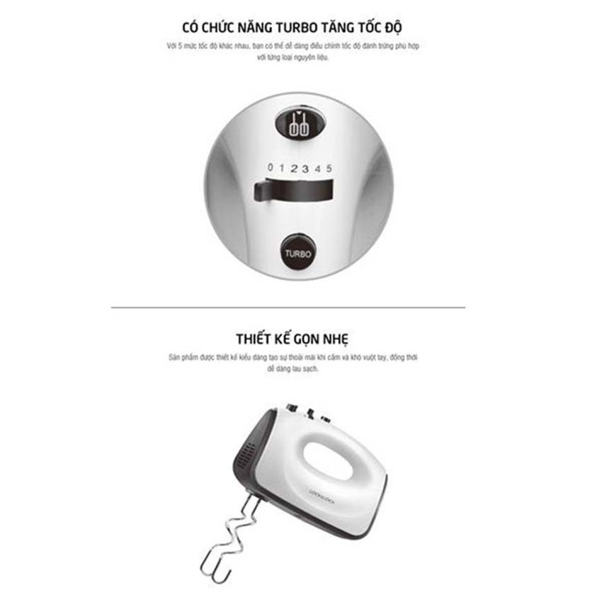Nút nhấn điều khiển của máy đánh trứng Lock&Lock Hand Mixer EJM501BLK