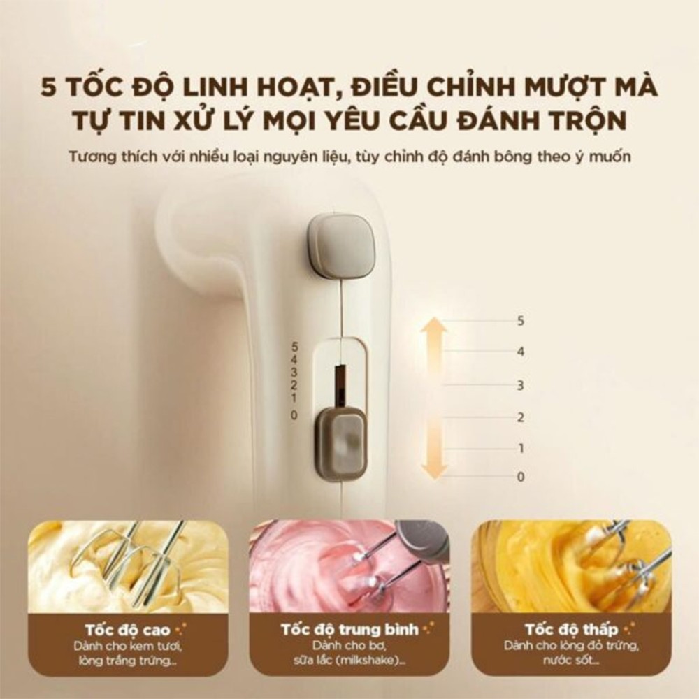 Máy đánh trứng cầm tay Bear HM-5H01J29 - Hàng chính hãng