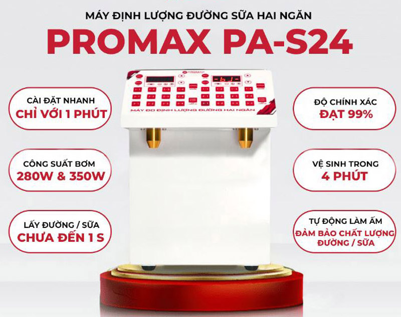 Máy định lượng đường Promax PA-S24 trợ thủ đắc lực của quán trà sữa, cà phê,..