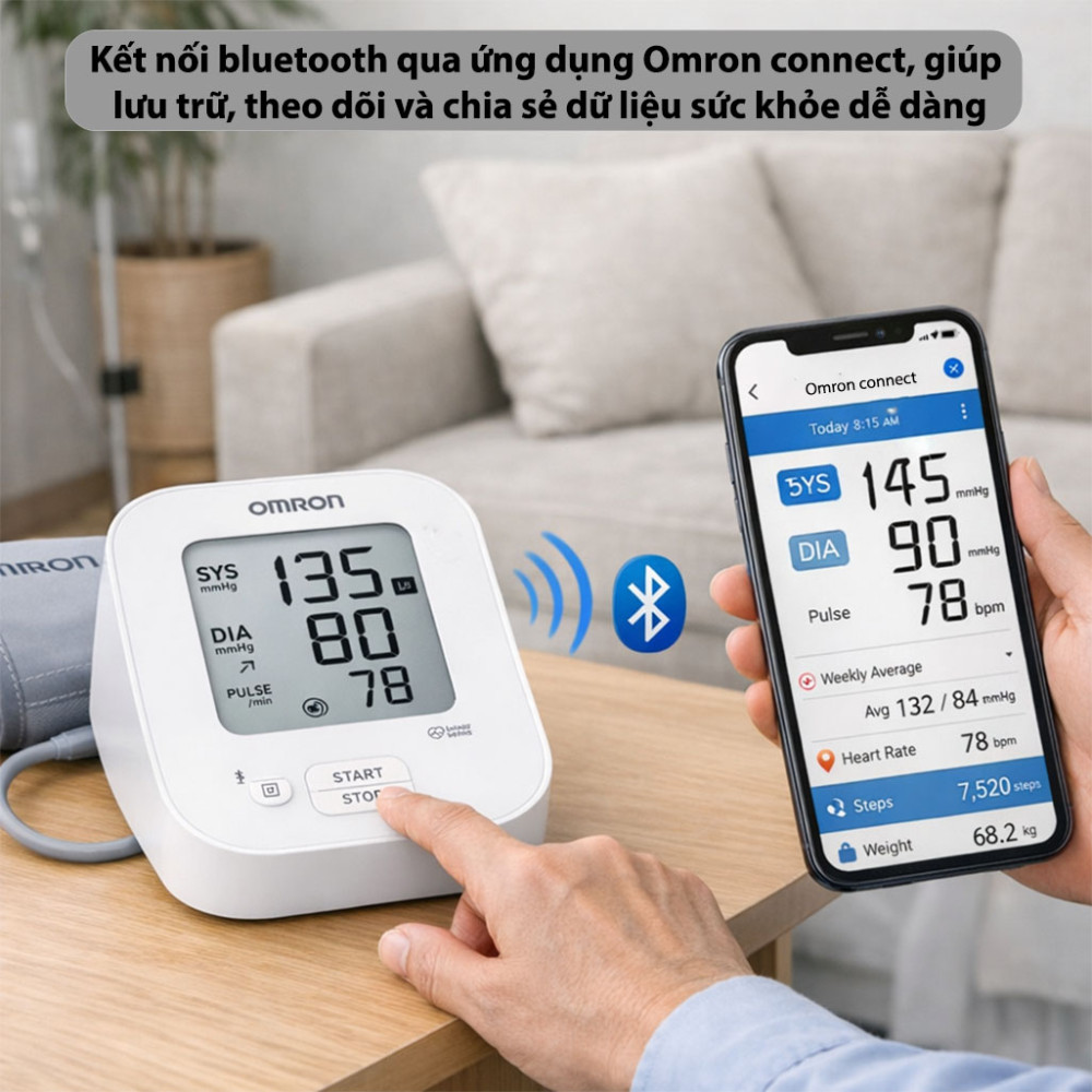 Máy đo huyết áp Omron EZ BT Power HEM-7183T1-C - Hàng chính hãng