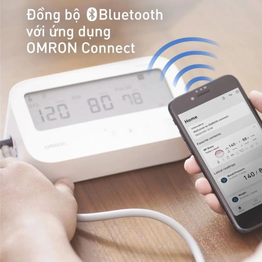 Máy đo huyết áp Omron IQ BT HEM-7194T1 - Hàng chính hãng