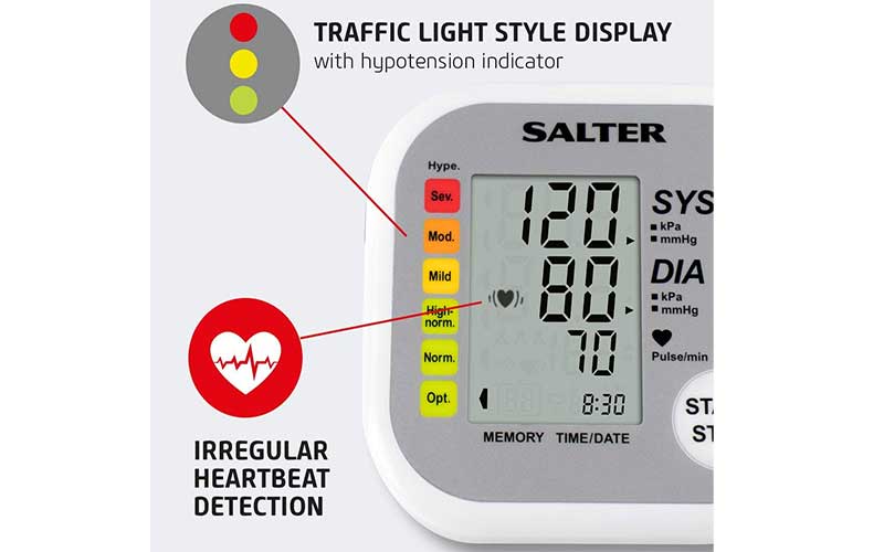 Đèn báo nhịp tim của Máy đo huyết áp bắp tay điện tử Salter GB-BPA9201EU