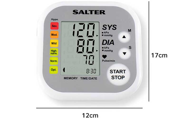 Kích thước của Máy đo huyết áp bắp tay điện tử Salter GB-BPA9201EU