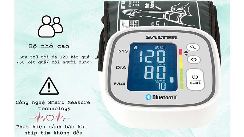 Máy đo huyết áp bắp tay điện tử kết nối Bluetooth Salter GB-BPA9301EU