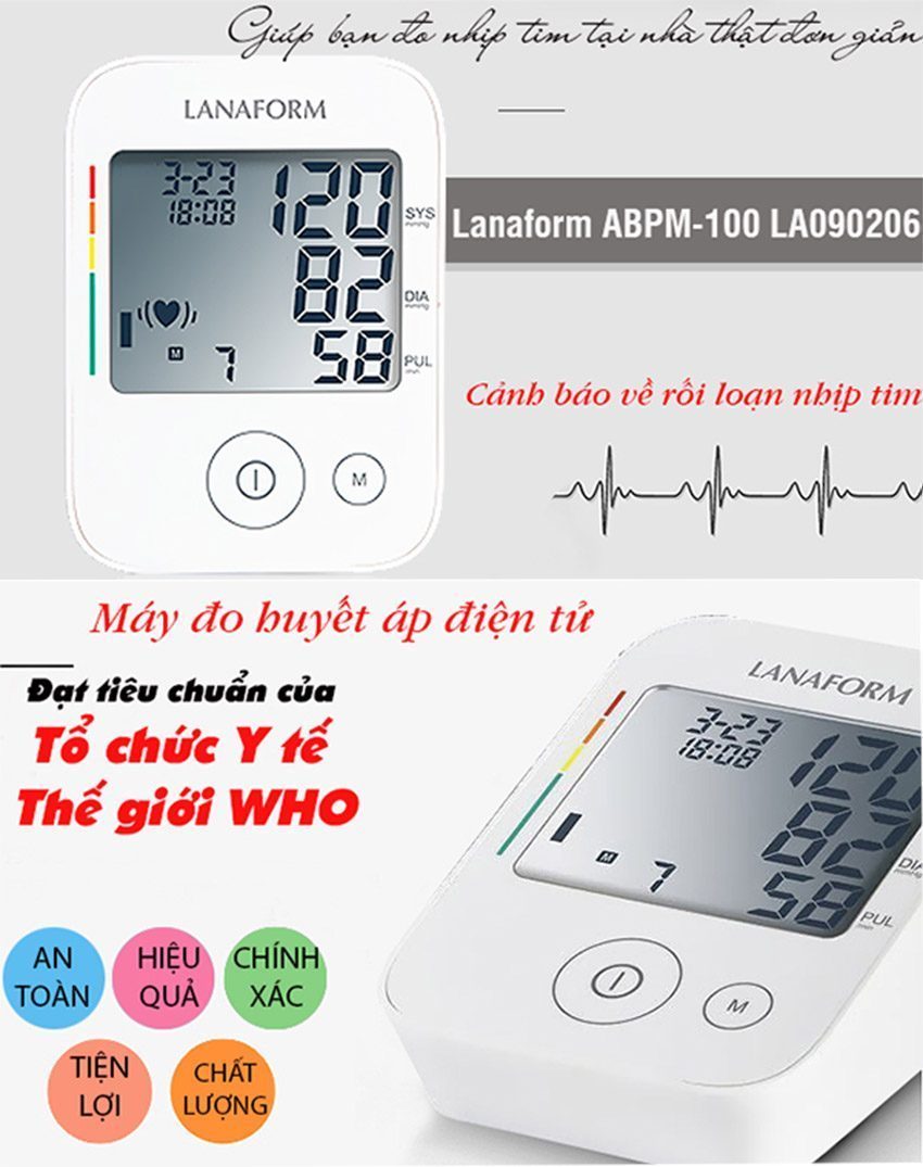 Tính năng của máy đo huyết áp bắp tay Lanaform ABPM 100 LA090206