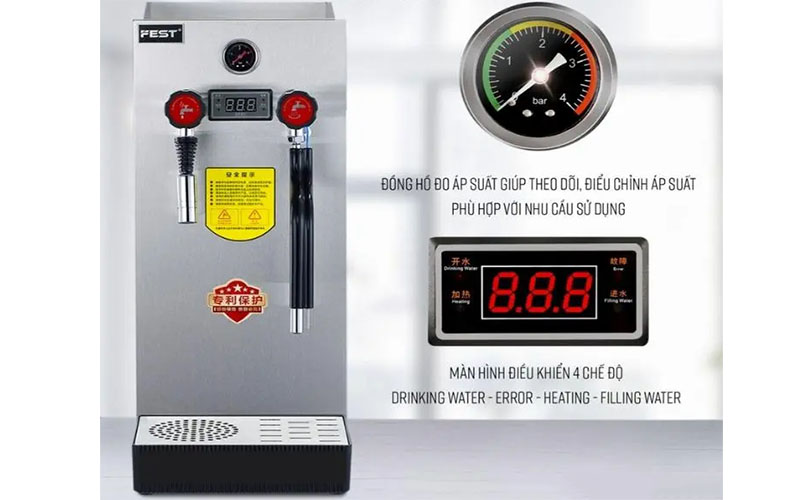 Bảng điều khiển của Máy đun nước, sục sữa áp suất cao Fest RC–800H