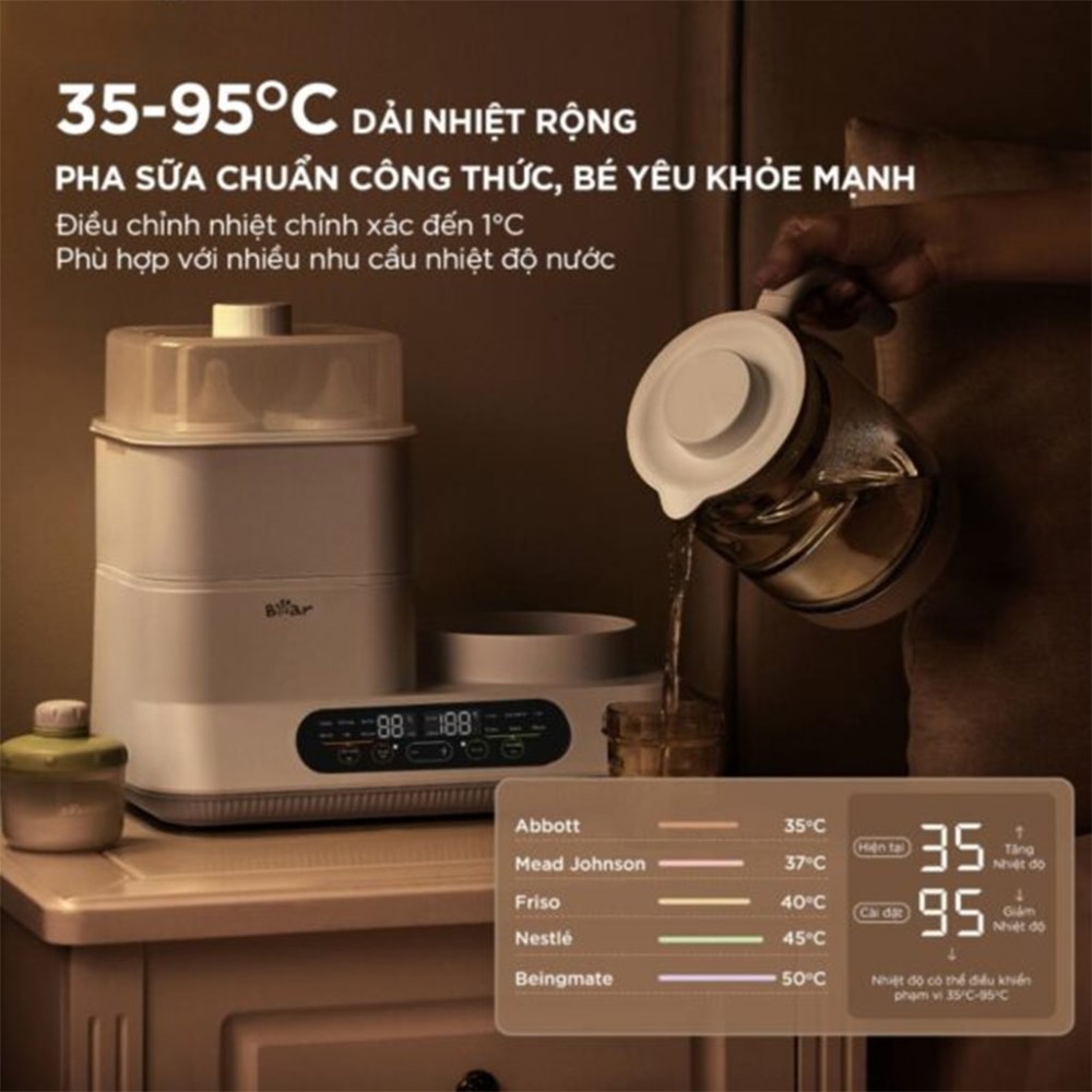Máy đun nước và hâm sữa tiệt trùng Bear WW-5H12V78 - Hàng chính hãng