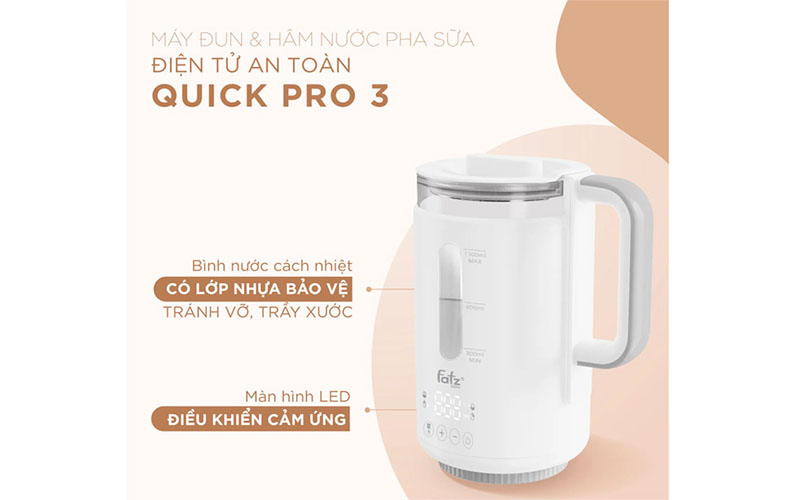 Chất liệu của Máy đun và hâm nước pha sữa Fatzbaby Quickpro 3 FB3700MX