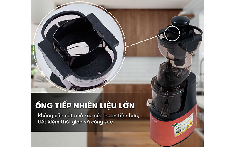 Đường kính miệng tiếp nguyên liệu của Máy ép chậm Hasuka HSK-736