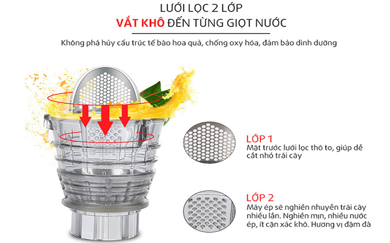 Thiết kế lưới lọc của Máy ép chậm Joyoung JYZ-E25