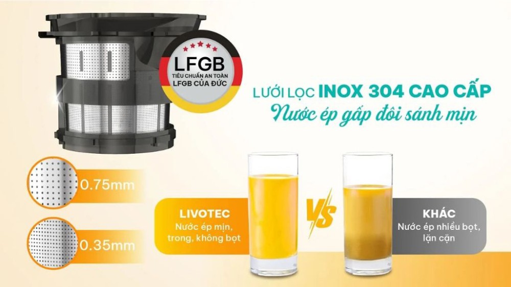 Máy ép chậm Livotec LSJ-M/B68S - Hàng chính hãng