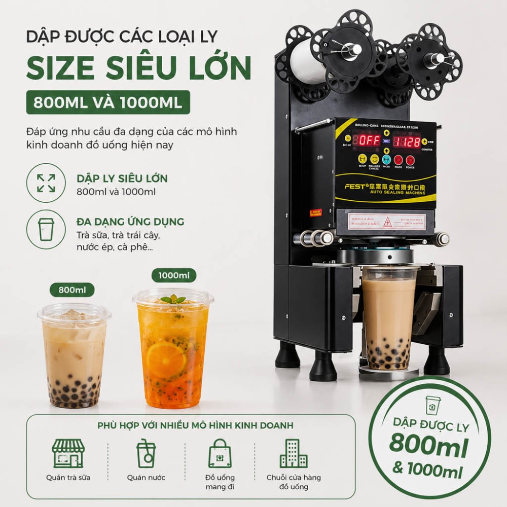 Máy ép miệng ly tự động Fest RC-115H - Hàng chính hãng