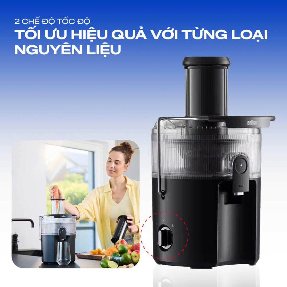 Máy ép trái cây Braun SJ5000 MultiJuice 5 Spin - Hàng chính hãng
