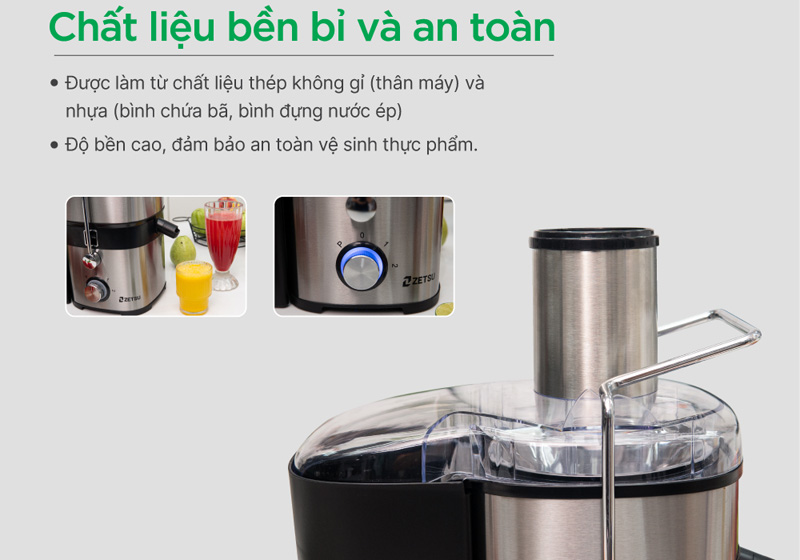 Máy được làm từ chất liệu cao cấp, an toàn và bền bỉ với thời gian