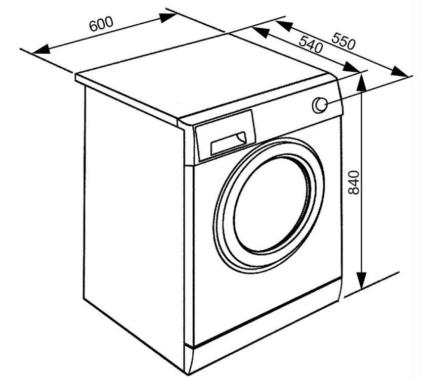 Kích thước của máy giặt Hafele WHT814EIN 536.94.157
