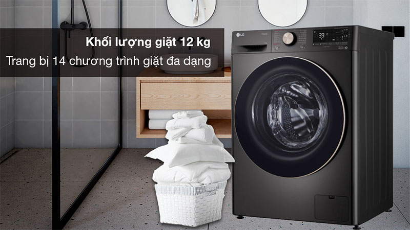 Khối lượng giặt của Máy giặt AI DD Inverter 12 kg LG FV1412S3BA