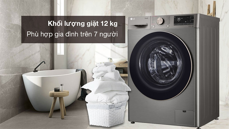 Khôi lượng giặt của Máy giặt AI DD Inverter 12 kg LG FV1412S3PA