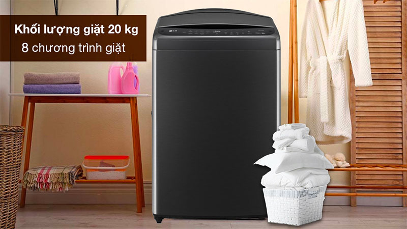 Khối lượng giặt của Máy giặt AI DD Inverter 20 kg LG TV2520DV7J