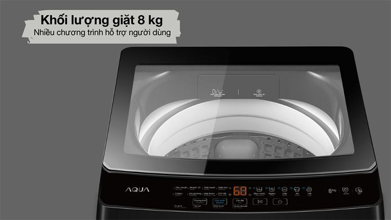 Khối lượng giặt của Máy giặt Aqua 8 kg AWM8-316K(B)