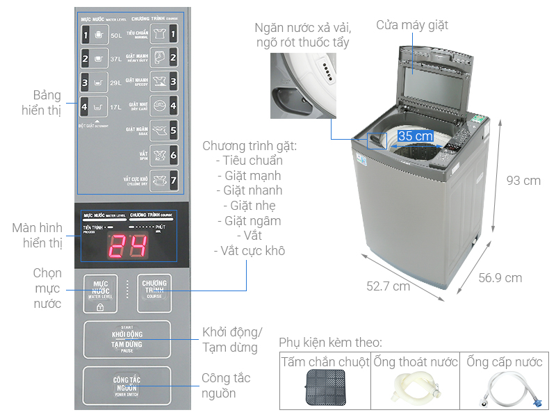 Tổng quan máy giặt cửa trên Aqua AQW-KS80GT S