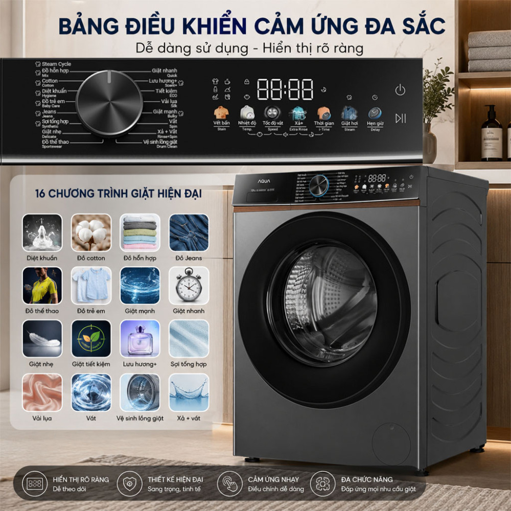 Máy giặt Aqua Inverter 10kg AW10-BP4657M(B) - Hàng chính hãng