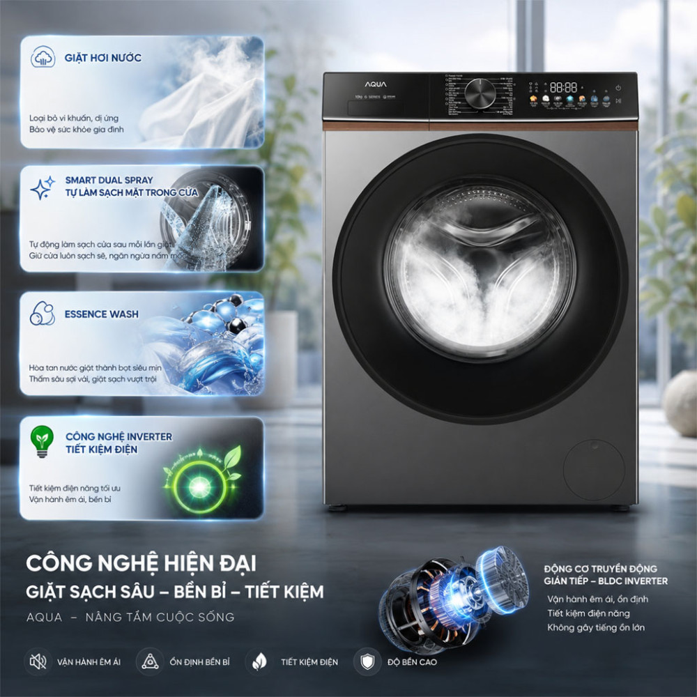 Máy giặt Aqua Inverter 10kg AW10-BP4657M(B) - Hàng chính hãng