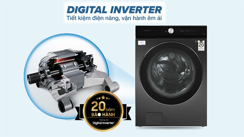 Động cơ Inverter của Máy giặt Bespoke AI Inverter 24kg Samsung WF24B9600KV/SV