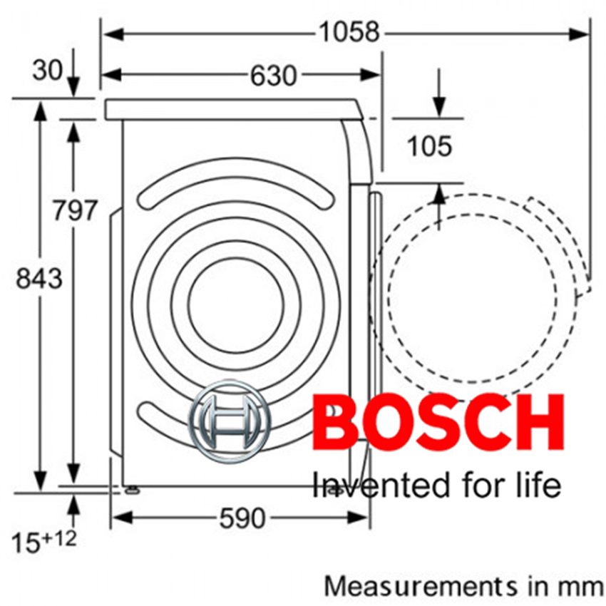 Chi tiết của máy giặt Bosch WAE-24360SG