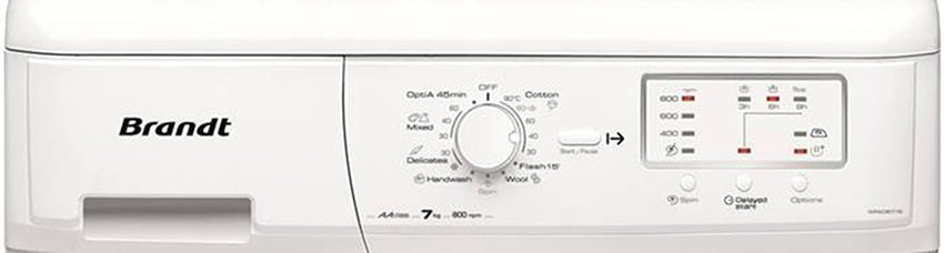 Bảng điều khiển của máy giặt Brandt WFA-0877A