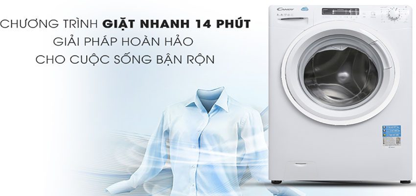 Chương trình giặt nhanh 14 phút của Máy giặt Candy HCS-1282D3Q/1-S