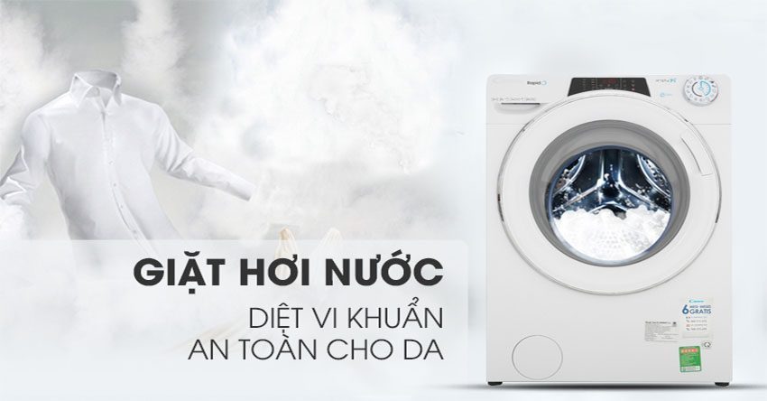Chế độ giặt hơi nước của Máy giặt Inverter Candy RO 16106DWHC7\1-S