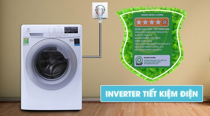 Chức năng Interver tiết kiệm điện của máy giặt Electrolux EWF12944