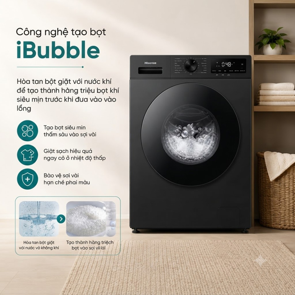 Máy giặt Hisense WF120I142VKL 12kg - Hàng chính hãng