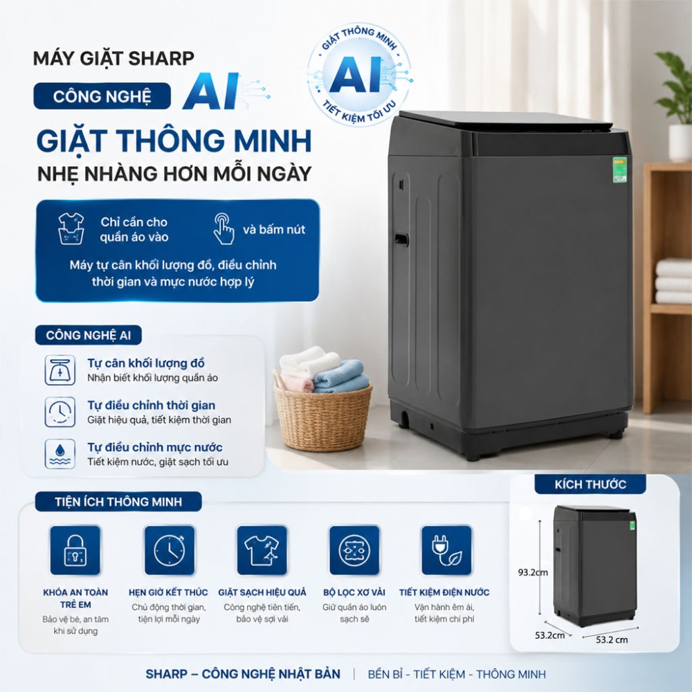 Máy giặt Hisense 9 kg WT90F30 - Hàng chính hãng