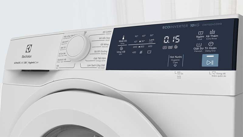 Bảng điều khiển của Máy giặt Inverter 10 kg Electrolux EWF1024D3WB