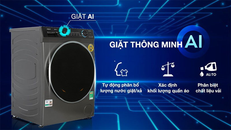 Công nghệ AI của Máy giặt Inverter 10 kg Aqua AQD- DD1001G.PS