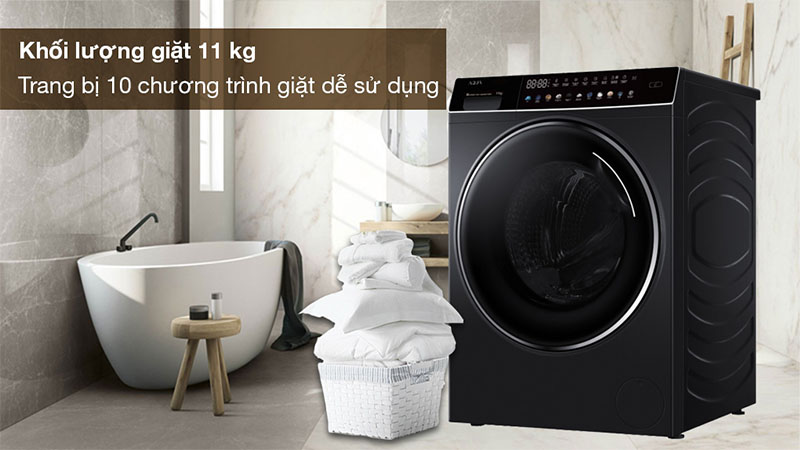Khối lượng giặt của Máy giặt Aqua Inverter 11 kg AQD-DDW1100J.BK