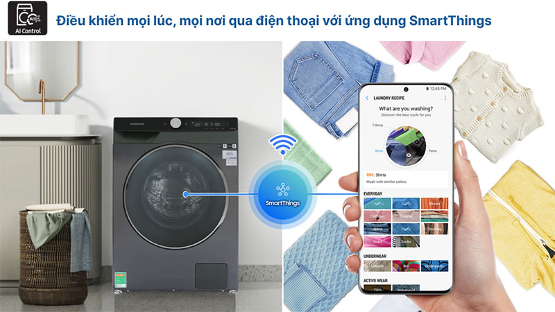 Ứng dụng điện tử của Máy giặt Inverter 10kg Samsung WW10TP44DSB/SV