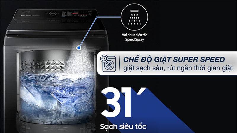 Chế độ giặt của Máy giặt Inverter 12 kg Samsung WA12CG5745BVSV