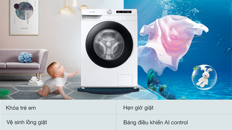 Tiện ích của Máy giặt Inverter 13kg Samsung WW13T504DAW/SV