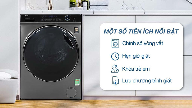Tiện ích của Máy giặt Inverter 15 kg Aqua AQD-A1500H.PS