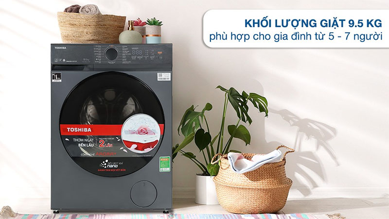 Khối lượng giặt của Máy giặt Inverter 9.5 Kg Toshiba TW-T21BU105UWV(MG)