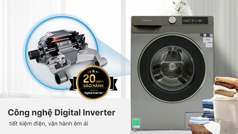Công nghệ Inverter của Máy giặt Inverter 9kg Samsung WW90T634DLN/SV
