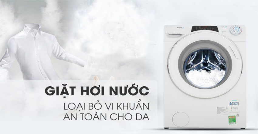 Chế độ giặt hơi nước của Máy giặt Inverter Candy RO 1496DWHC7/1-S