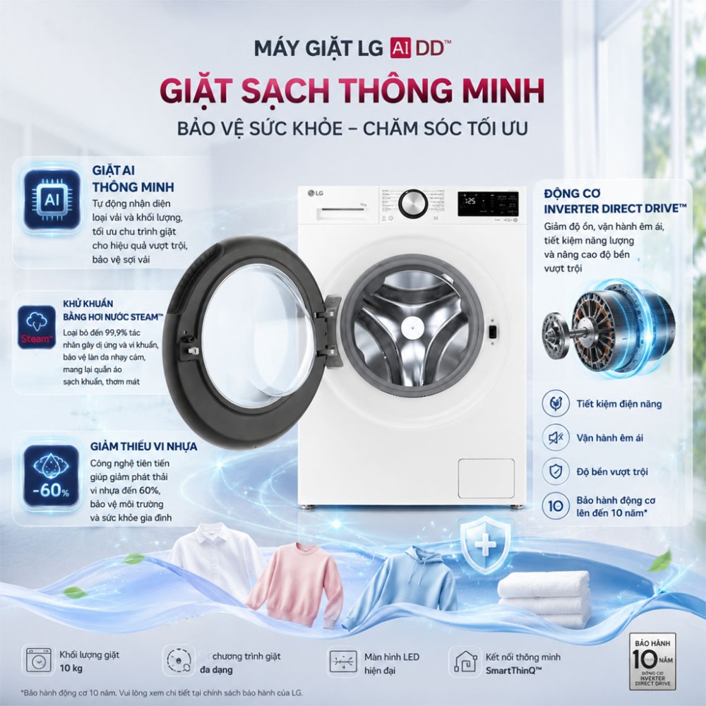 Máy giặt LG AI DD Inverter 10kg FX1410N5W.AGWPEVN - Hàng chính hãng